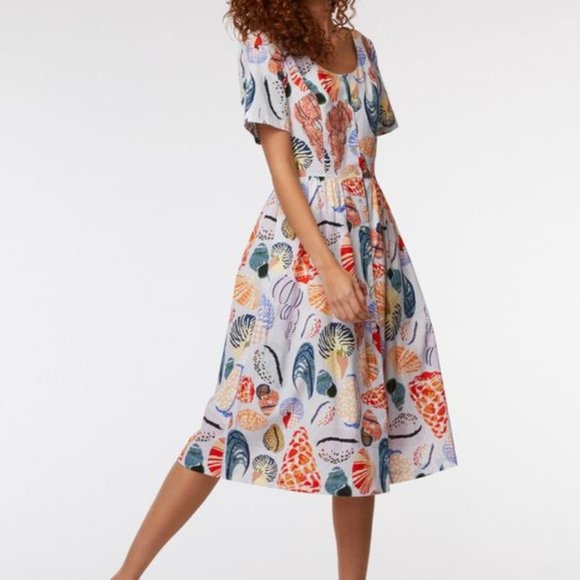 gorman Dresses & Skirts - Gorman She Sells Susan Printed Poplin Midi Dress 8